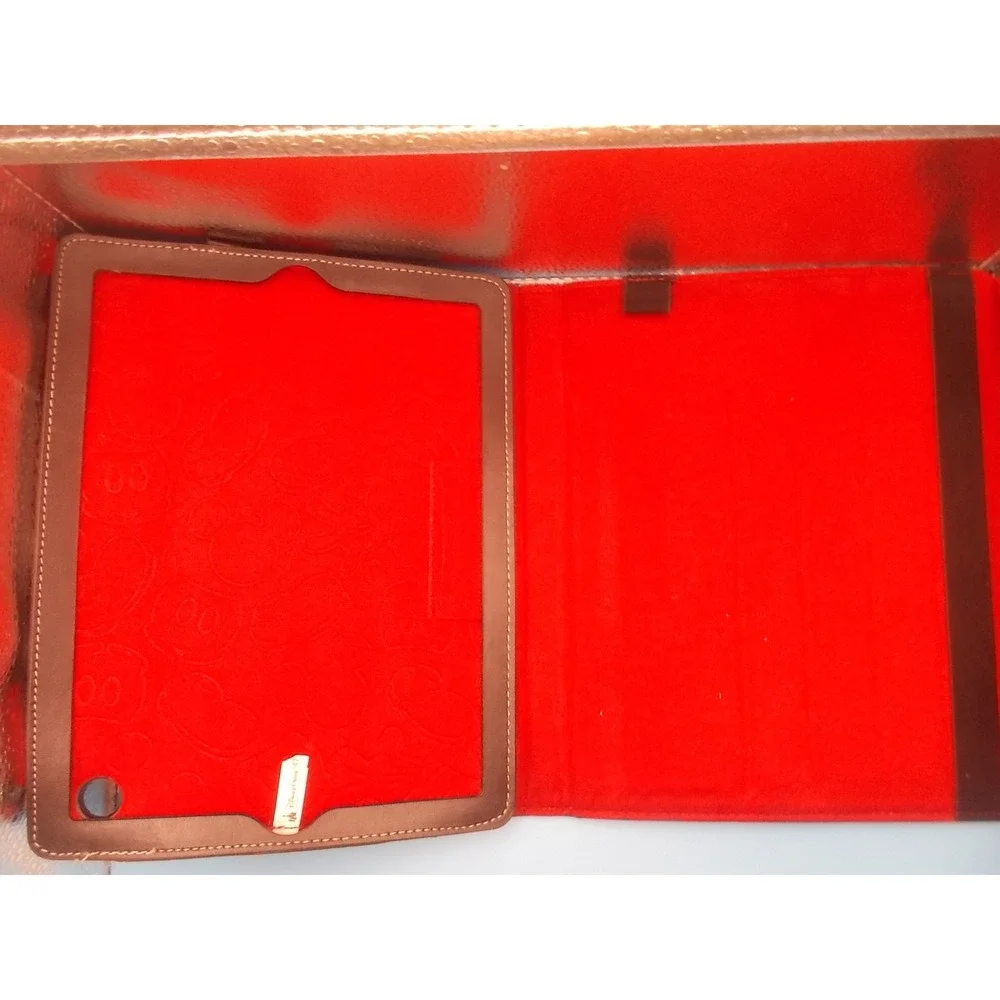 Disney Mickey Mouse Embossed Tablet Folio Case Black Red Hand Strap Protective